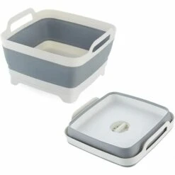 QERSTA Bassine à Vaisselle Pliable, Bol Dévier De Camping Lavabo Pliable Portable/Évier De Cuisine Idéal Pour Le Camping, Les Caravanes, Les Activités De Plein Air, La Cuisine