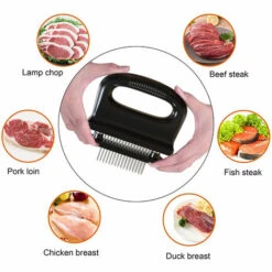 Attendrisseur De Viande 48 Lames D'Aiguille En Acier Inoxydable Ultra-Sharp Tenderizers Outil De Cuisine Manuel Pour Boeuf De Porc Steak De Boeuf，Irisfr -Accessoires de barbecue Soldes 55454352 3