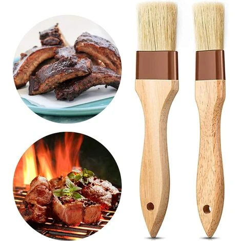 Fei Yu Pinceau Alimentaire, Pinceau Cuisine 2 Pièces, Pinceau Patisserie, Brosse à Poils Naturels, Pinceau à Pâtisserie Bois Pour La Cuisson Au Barbecue Le Barbecue La Marinade De Cuisine 1 Fei Yu Pinceau Alimentaire, Pinceau Cuisine 2 Pièces, Pinceau Patisserie, Brosse à Poils Naturels, Pinceau à Pâtisserie Bois Pour La Cuisson Au Barbecue Le Barbecue La Marinade De Cuisine