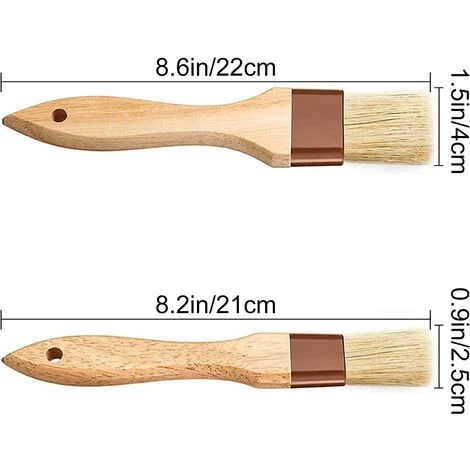 Fei Yu Pinceau Alimentaire, Pinceau Cuisine 2 Pièces, Pinceau Patisserie, Brosse à Poils Naturels, Pinceau à Pâtisserie Bois Pour La Cuisson Au Barbecue Le Barbecue La Marinade De Cuisine 2 Fei Yu Pinceau Alimentaire, Pinceau Cuisine 2 Pièces, Pinceau Patisserie, Brosse à Poils Naturels, Pinceau à Pâtisserie Bois Pour La Cuisson Au Barbecue Le Barbecue La Marinade De Cuisine â Image 2