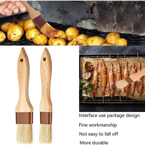 Fei Yu Pinceau Alimentaire, Pinceau Cuisine 2 Pièces, Pinceau Patisserie, Brosse à Poils Naturels, Pinceau à Pâtisserie Bois Pour La Cuisson Au Barbecue Le Barbecue La Marinade De Cuisine 3 Fei Yu Pinceau Alimentaire, Pinceau Cuisine 2 Pièces, Pinceau Patisserie, Brosse à Poils Naturels, Pinceau à Pâtisserie Bois Pour La Cuisson Au Barbecue Le Barbecue La Marinade De Cuisine â Image 3