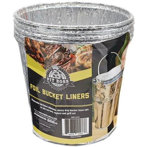 PITBOSS Revêtements Alu PIT BOSS Pour Seau à Graisse Barbecue - Lot De 6 1 PITBOSS Revêtements Alu PIT BOSS Pour Seau à Graisse Barbecue - Lot De 6