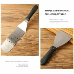 LEDMOMO Lot De 6 Cuisine Spatule En Acier Inoxydable Griller Spatule Gratter Crêpes Teppanyaki Cuisine Outil De Cuisson -Accessoires de barbecue Soldes 56665902 3