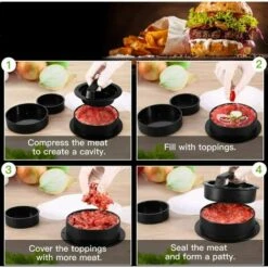 ROSIER Faites Des Hamburgers, Parfaits En Viande Hachée Mince | Presse Burger | Patty Maker Presse Hamburger Boulettes De Viandes Accessoires De Ba 50 Feuilles Papier（125*125*60mm）——VEBTles -Accessoires de barbecue Soldes 57120031 4