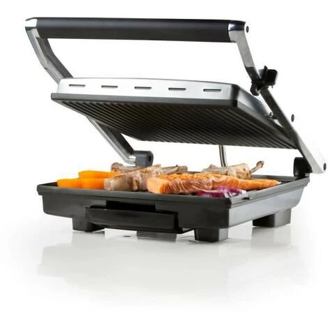 DOMO - Grill Multifonctions En Acier Inoxydable - Grandes Plaques Teflon - Couvercle Flottant - Thermostat Réglable 2 DOMO - Grill Multifonctions En Acier Inoxydable - Grandes Plaques Teflon - Couvercle Flottant - Thermostat Réglable – Image 2