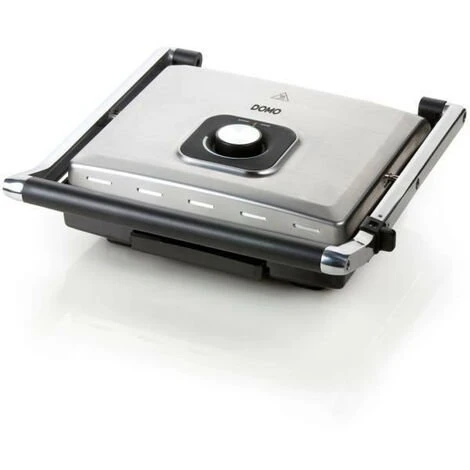 DOMO - Grill Multifonctions En Acier Inoxydable - Grandes Plaques Teflon - Couvercle Flottant - Thermostat Réglable 4 DOMO - Grill Multifonctions En Acier Inoxydable - Grandes Plaques Teflon - Couvercle Flottant - Thermostat Réglable – Image 4