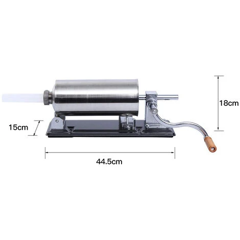 DYHF Poussoir à Saucisses Viande 3.6L Machine à Saucisse Remplissage De Saucisse En Acier Inoxydable - Argent 5 DYHF Poussoir à Saucisses Viande 3.6L Machine à Saucisse Remplissage De Saucisse En Acier Inoxydable - Argent – Image 5