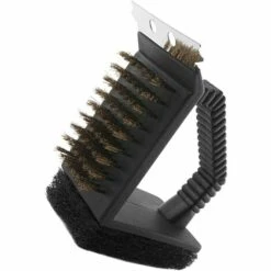 FLYME 3 Sur 1 Brosse Barbecue BBQ Brosse Et Racloir Barbecue Nettoyant Outil De Nettoyage En Cuivre Nettoyage Sans Rayures Pour Tout Gril