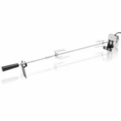 SWANEW Broche Électrique Tournebroche 117cm Barbecue à Brochettes Broche à Rôtir Acier Moteur 220-240V - Argent