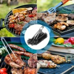 AIDUCHO Brosse Barbecue, 3 En 1 Brosse Nettoyage Barbecue, Longue Poignée, Poils Acier Inoxydable Pour Nettoyer Rapidement & Efficacement Tous Les Grils -Accessoires de barbecue Soldes 57792717 5