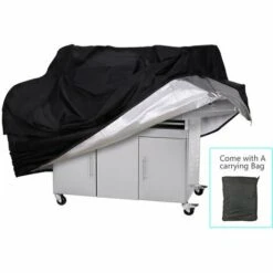 AIDUCHO Housse Barbecue, Housse Pour Barbecue En Tissu Oxford En Polyester Enduit D'argent 210D——Cylindrique 4XS-(0.14KG)-Φ71X56CM