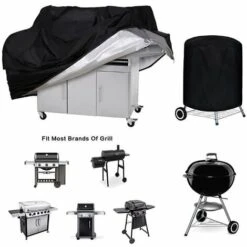 AIDUCHO Housse Barbecue, Housse Pour Barbecue En Tissu Oxford En Polyester Enduit D'argent 210D——Cylindrique 4XS-(0.14KG)-Φ71X56CM -Accessoires de barbecue Soldes 58184091 5