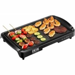 DECEN Barbecue Grill Sans Fumée Intérieur Extérieur, Plaque Chauffante à Revêtement Antiadhésif De 1800 W, Plaque Chauffante à 2 Zones De Cuisson