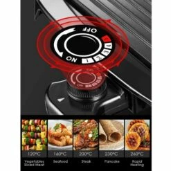 DECEN Barbecue Grill Sans Fumée Intérieur Extérieur, Plaque Chauffante à Revêtement Antiadhésif De 1800 W, Plaque Chauffante à 2 Zones De Cuisson -Accessoires de barbecue Soldes 58303629 3