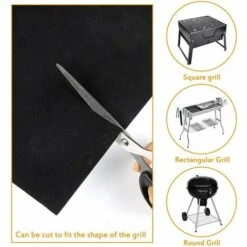 ABCRITAL Bbq Grill Mat Antiadhésif,Tapis De Cuisson Barbecue,6 Pcstapis Barbecue Set-40X33Cm,Feuille De Cuisson Reutilisable,Feuille Teflon,Pour Barbecue À Gaz, Électriques Et Charbon (40X33Cm) -Accessoires de barbecue Soldes 58345313 4