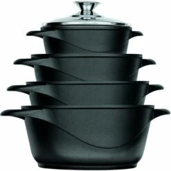 Smile MGK-12 Batterie De Cuisine Induction 8 Pièces Noir - Noir