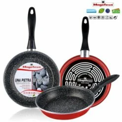 Magefesa K2 Roja Lot De 3 Poêles 20-24-28 Cm Induction, Antiadhésives PIERRE Rouge - Rouge -Accessoires de barbecue Soldes 58535377 3