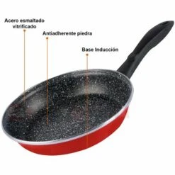 Magefesa K2 Roja Lot De 3 Poêles 20-24-28 Cm Induction, Antiadhésives PIERRE Rouge - Rouge -Accessoires de barbecue Soldes 58535377 5