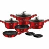 Berlinger Haus Burgundy Batterie De Cuisine à Induction 10 Pièces Aluminium Antiadhésif Sans PFOA Rouge - Rouge
