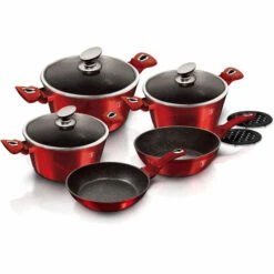 Berlinger Haus Burgundy Batterie De Cuisine à Induction 10 Pièces Aluminium Antiadhésif Sans PFOA Rouge - Rouge -Accessoires de barbecue Soldes 58536094 3
