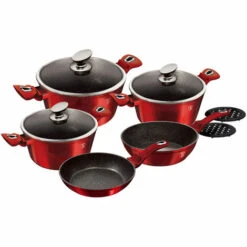 Berlinger Haus Burgundy Batterie De Cuisine à Induction 10 Pièces Aluminium Antiadhésif Sans PFOA Rouge - Rouge -Accessoires de barbecue Soldes 58536094 4