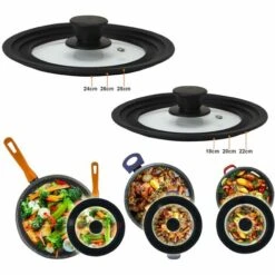 Magefesa TA182022242628 Couvercle De Poêle à Frire Casseroles 18-20-22, 24-26-28, Multi-diamètre Transparent - Transparent