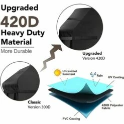 AOUGO Housses De Barbecue Housse De Barbecue étanche Coupe-vent, Indéchirable Housse De Barbecue Avec Sangles Et Sac De Rangement (145 X 61 X 117 Cm) -Accessoires de barbecue Soldes 58575313 3