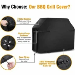 AOUGO Housses De Barbecue Housse De Barbecue étanche Coupe-vent, Indéchirable Housse De Barbecue Avec Sangles Et Sac De Rangement (145 X 61 X 117 Cm) -Accessoires de barbecue Soldes 58575313 4