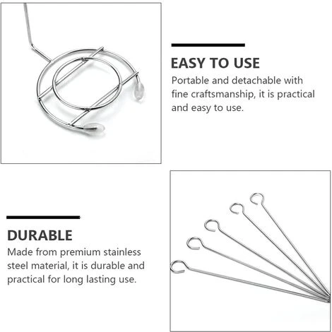 KARTOKNER Lot De 2 Brochettes Pour Barbecue En Acier Inoxydable - Avec Support De Suspension Pour Barbecue 4 KARTOKNER Lot De 2 Brochettes Pour Barbecue En Acier Inoxydable - Avec Support De Suspension Pour Barbecue â Image 4