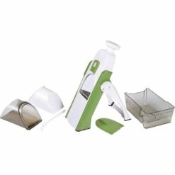 BENOBBY KIDS Trancheuse à Légumes Multifonction Manuelle De Cuisine Lame En Acier Inoxydable Trancheuse Carrée Juliette Frites Verticales (vert Frais [matériau De Qualité Alimentaire] Avec Trous Pour Broyer L'ail Haché) -Accessoires de barbecue Soldes 58751800 4