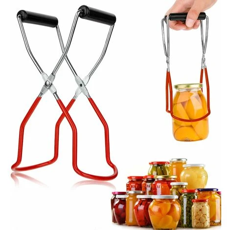 ENLENK Pinces De Bocal, Clip Anti-Brûlure, Pince À Bocal, Pinces De Levage De Bocal En Conserve En Acier Inoxydable Avec Poignée De Poignée Pour Bocaux à Conserves Chauds Et Bocaux à Conserves (rouge) 1 ENLENK Pinces De Bocal, Clip Anti-Brûlure, Pince À Bocal, Pinces De Levage De Bocal En Conserve En Acier Inoxydable Avec Poignée De Poignée Pour Bocaux à Conserves Chauds Et Bocaux à Conserves (rouge)