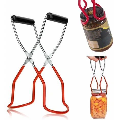ENLENK Pinces De Bocal, Clip Anti-Brûlure, Pince À Bocal, Pinces De Levage De Bocal En Conserve En Acier Inoxydable Avec Poignée De Poignée Pour Bocaux à Conserves Chauds Et Bocaux à Conserves (rouge) 3 ENLENK Pinces De Bocal, Clip Anti-Brûlure, Pince À Bocal, Pinces De Levage De Bocal En Conserve En Acier Inoxydable Avec Poignée De Poignée Pour Bocaux à Conserves Chauds Et Bocaux à Conserves (rouge) – Image 3