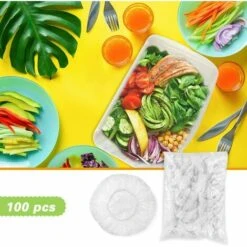 HIASDFLS Lot De 100 Housses De Protection Jetables En Plastique Pour Fruits Et Légumes -Accessoires de barbecue Soldes 59007972 3