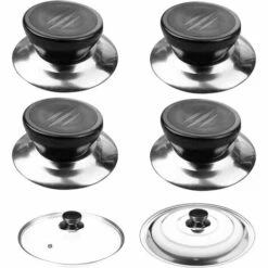 DKSFJKL Bouton De Couvercle,4 Pièces Poignée Couvercle Poele, Bouton Couvercle Casserole Housses, Poignée Couvercle Casserole Convient Aux Bouilloires Poêles Couvercles D'ustensiles De Cuisine