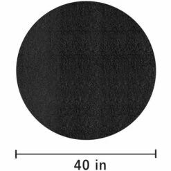 QERSTA Tapis De Feu Feu Tapis Four Extérieur Brasier Tapis Isolant Noir Rond Ignifuge Rond 40 Pouces