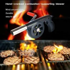 AOUGO Ventilateur De Barbecue Manuel, Souffleur Barbecue Manuel, Souffleur Manuel Pour Barbecue Charbon De Bois, Barbecue Souffleur Manuel Pour La Cuisine Camping En Plein Air Barbecue Cheminée -Accessoires de barbecue Soldes 59300654 5