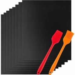 ZOLGINAH Tapis De Cuisson Pour Barbecue, 40x33cm Set De 8 Feuilles De BBQ Réutilisable Extérieur, Cuisson Mats Plancha Pour Barbecue Gaz, Weber Charbon Barbecue, Postuler à Plaques Et Grilles Pour Cuisson -Accessoires de barbecue Soldes 59344194 4