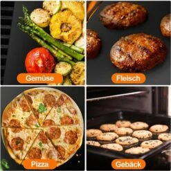 ZOLGINAH Tapis De Cuisson Pour Barbecue, 40x33cm Set De 8 Feuilles De BBQ Réutilisable Extérieur, Cuisson Mats Plancha Pour Barbecue Gaz, Weber Charbon Barbecue, Postuler à Plaques Et Grilles Pour Cuisson -Accessoires de barbecue Soldes 59344194 5