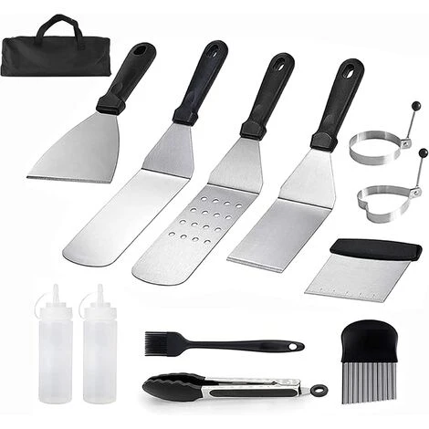ZOLGINAH 12 Pcs Ensemble D'accessoires Pour Plaque Chauffante Professionnelle BBQ, En Acier Inoxydable Spatule Plancha - Idéal Pour Les Grillades Teppanyaki - Kit Cadeau Grill 1 ZOLGINAH 12 Pcs Ensemble D'accessoires Pour Plaque Chauffante Professionnelle BBQ, En Acier Inoxydable Spatule Plancha - Idéal Pour Les Grillades Teppanyaki - Kit Cadeau Grill