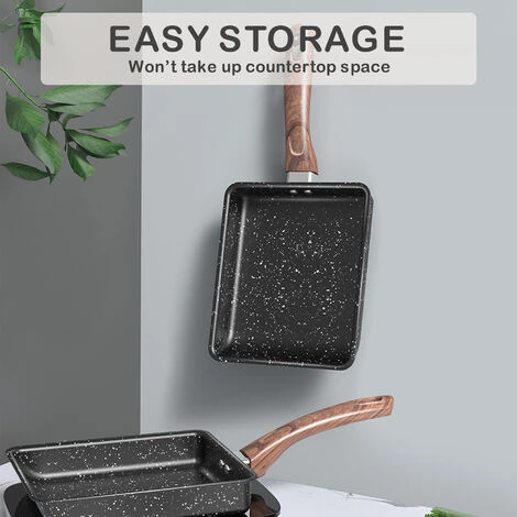 LIFCAUSAL Tamagoyaki Poêle à Omelette Japonaise Poêle à œufs Poêle à Omelette Sans Huile Antiadhésive Yuzishao Retangle Poêle à Omelette,13*18 Cm, Noir, 5 LIFCAUSAL Tamagoyaki Poêle à Omelette Japonaise Poêle à œufs Poêle à Omelette Sans Huile Antiadhésive Yuzishao Retangle Poêle à Omelette,13*18 Cm, Noir, – Image 5