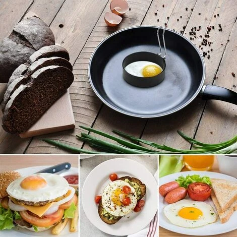 GALOZZOIT Anneau D'oeufs En Acier Inoxydable Moule à Oeufs Au Plat 6 Pièces Pour Poêle Anneaux D'oeufs Moule à Crêpes Moule à Omelette Rond Pour La Cuisson Des Oeufs, 7,5 * 2cm 4 GALOZZOIT Anneau D'oeufs En Acier Inoxydable Moule à Oeufs Au Plat 6 Pièces Pour Poêle Anneaux D'oeufs Moule à Crêpes Moule à Omelette Rond Pour La Cuisson Des Oeufs, 7,5 * 2cm – Image 4
