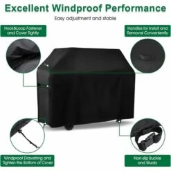 PESCE Housse Pour Barbecue,Couverture De Gril Gaz Bache De Protection Couverture Résistante Pour 420D Tissu Oxford Étanche Résistant Aux UV Et Aux Larmes, Pour Weber, Holland, Jennair Etc(150x64x119cm) 7 PESCE Housse Pour Barbecue,Couverture De Gril Gaz Bache De Protection Couverture Résistante Pour 420D Tissu Oxford Étanche Résistant Aux UV Et Aux Larmes, Pour Weber, Holland, Jennair Etc(150x64x119cm) -Accessoires de barbecue Soldes 60169862 3