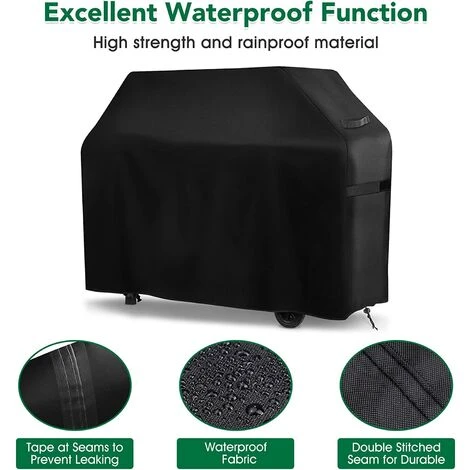 PESCE Housse Pour Barbecue,Couverture De Gril Gaz Bache De Protection Couverture Résistante Pour 420D Tissu Oxford Étanche Résistant Aux UV Et Aux Larmes, Pour Weber, Holland, Jennair Etc(150x64x119cm) 4 PESCE Housse Pour Barbecue,Couverture De Gril Gaz Bache De Protection Couverture Résistante Pour 420D Tissu Oxford Étanche Résistant Aux UV Et Aux Larmes, Pour Weber, Holland, Jennair Etc(150x64x119cm) – Image 4
