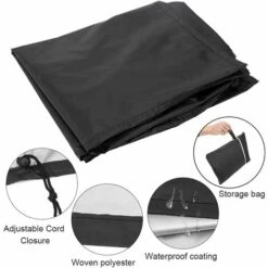 ENLENK Housse Barbecue Noir, Couverture De Gril Anti-UV/Anti-l'eau/Anti-l'humidité Protection UV Poussière Eau Résistant Au Vent Pour Barbecue Extérieur Jardin Patio Grill (170x61x117cm) -Accessoires de barbecue Soldes 60170684 3