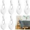 TRIOMPHE Lot De 6 Poids De Nappe En Pierre Naturelle Résistant Aux Intempéries Avec Pince Pour Jardin, Pique-nique, Cuisine, Restaurant（forme De Coeur），T-Audace