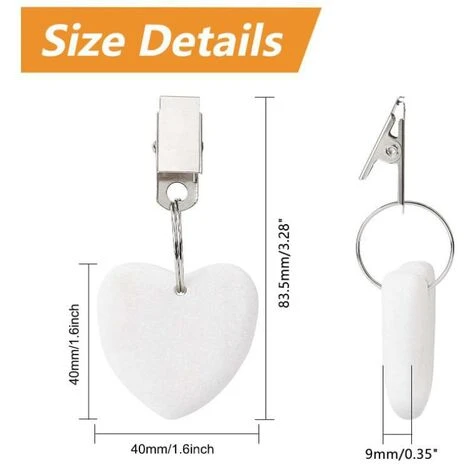 TRIOMPHE Lot De 6 Poids De Nappe En Pierre Naturelle Résistant Aux Intempéries Avec Pince Pour Jardin, Pique-nique, Cuisine, Restaurant(forme De Coeur),T-Audace 2 TRIOMPHE Lot De 6 Poids De Nappe En Pierre Naturelle Résistant Aux Intempéries Avec Pince Pour Jardin, Pique-nique, Cuisine, Restaurant(forme De Coeur),T-Audace – Image 2