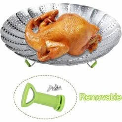 MODOU Pliable Panier Vapeur, Panier Vapeur Télescopique Pliable En Acier Inoxydable Avec Pieds Antidérapants Pour Cuire Légumes Et Aliments Ou Panier De Fruits(9'') 9 MODOU Pliable Panier Vapeur, Panier Vapeur Télescopique Pliable En Acier Inoxydable Avec Pieds Antidérapants Pour Cuire Légumes Et Aliments Ou Panier De Fruits(9'') -Accessoires de barbecue Soldes 60400164 5