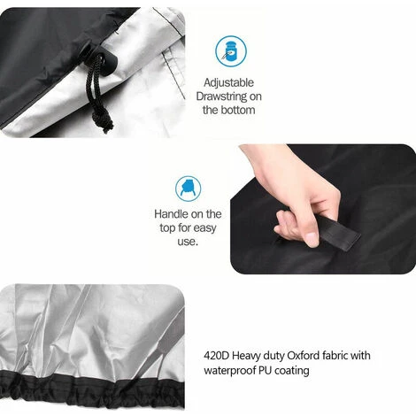 LITZEE Ustensile De Barbecue Housse De Barbecue Ronde En Tissu Oxford 420D En Tissu De Protection Anti-poussiere Pour Four Exterieur, Tissu De Protection Pour Pare-soleil Pour Meubles De Poele A Grille De Four, Modele: Noir 71x68cm 4 LITZEE Ustensile De Barbecue Housse De Barbecue Ronde En Tissu Oxford 420D En Tissu De Protection Anti-poussiere Pour Four Exterieur, Tissu De Protection Pour Pare-soleil Pour Meubles De Poele A Grille De Four, Modele: Noir 71x68cm – Image 4