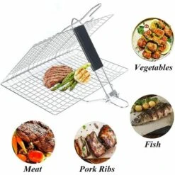 PREMIER Panier à Griller, Panier De Barbecue En Acier Inoxydable, Panier Grille Pour Barbecue, Acier Inoxydable Pliable Panier à Poisson En Acier Inoxydable Avec Poignée Amovible Pour Poisson, Steak, Crevette 7 PREMIER Panier à Griller, Panier De Barbecue En Acier Inoxydable, Panier Grille Pour Barbecue, Acier Inoxydable Pliable Panier à Poisson En Acier Inoxydable Avec Poignée Amovible Pour Poisson, Steak, Crevette -Accessoires de barbecue Soldes 60544090 4