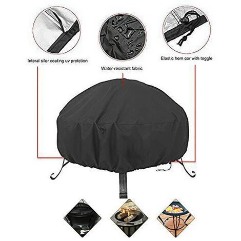 MINKUROW Housse De Protection Pour BraséRos Ø 85 X 40 Cm ImperméAble,Housse Brasero RéSistant Aux UV,RéSistant à La DéChirure, Tissu Oxford 210D Housse Pour Foyer Barbecue 4 MINKUROW Housse De Protection Pour BraséRos Ø 85 X 40 Cm ImperméAble,Housse Brasero RéSistant Aux UV,RéSistant à La DéChirure, Tissu Oxford 210D Housse Pour Foyer Barbecue – Image 4
